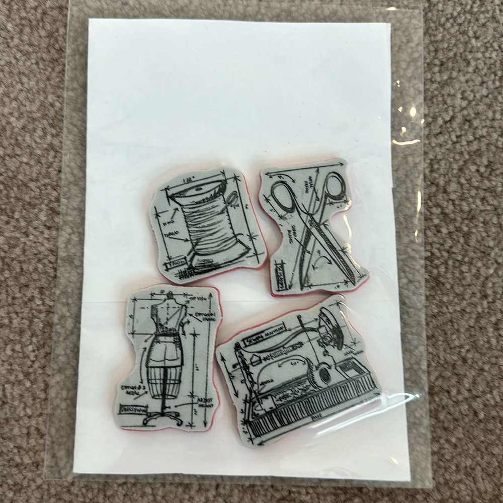 Stampers Anonymous Sewing themed stamps